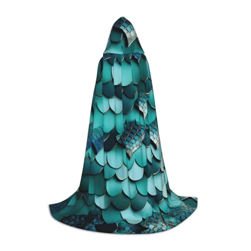 Meerjungfrauen-Fischschuppen-Druck, Kapuzenumhang, Teenager, Kinder, Erwachsene, Halloween, Gothic, verschiedene Anlässe, Karneval, Cosplay-Kostüm Meerjungfrauen-Fischschuppen-Druck, Kapuzenumhang, Teenager, Kinder, Erwachsene, Halloween, Gothic, verschiedene Anlässe, Karneval, Cosplay-Kostüm von AYYQWE