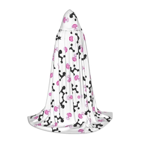 Pinke Parfümflasche und Pudel-Druck, Kapuzenumhang, Teenager, Kinder, Erwachsene, Halloween, Gothic, Karneval, Cosplay-Kostüm Pinke Parfümflasche und Pudel-Druck, Kapuzenumhang, Teenager, Kinder, Erwachsene, Halloween, Gothic, Karneval, Cosplay-Kostüm von AYYQWE