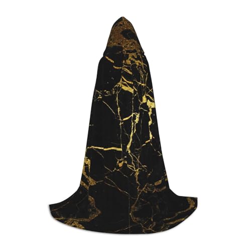 Schwarzer Marmor-Druck, Kapuzenumhang, Teenager, Kinder, Erwachsene, Halloween, Gothic, verschiedene Anlässe, Karneval, Cosplay-Kostüm von AYYQWE