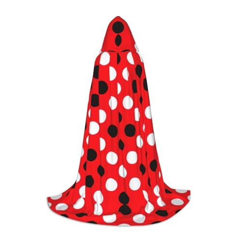 Umhang mit Kapuze, Rot / Weiß, gepunktet, für Teenager, Kinder, Erwachsene, Halloween, Gothic, Karneval, Cosplay-Kostüm Umhang mit Kapuze, Rot / Weiß, gepunktet, für Teenager, Kinder, Erwachsene, Halloween, Gothic, Karneval, Cosplay-Kostüm von AYYQWE
