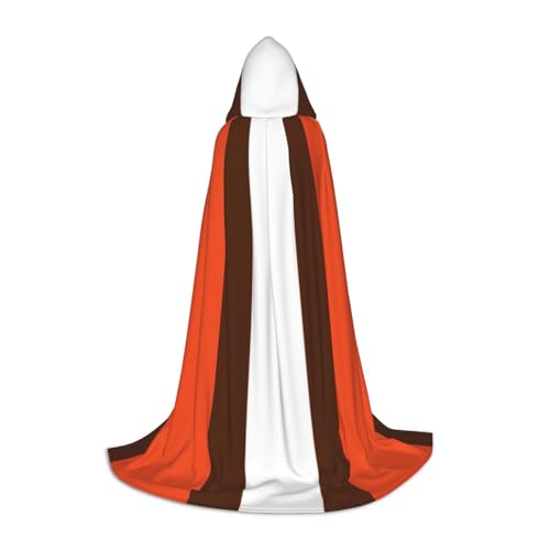 Umhang mit Kapuze, gestreift, für Teenager, Kinder, Erwachsene, Halloween, Gothic, Karneval, Cosplay-Kostüm, Orange und Weiß Umhang mit Kapuze, gestreift, für Teenager, Kinder, Erwachsene, Halloween, Gothic, Karneval, Cosplay-Kostüm, Orange und Weiß von AYYQWE