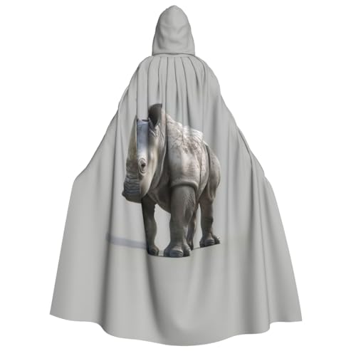 Umhang mit Kapuze und Nashornmotiv, Unisex, für Erwachsene, warm, für Halloween, Cosplay, Karneval von AYYQWE