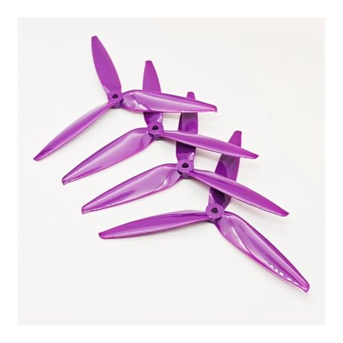 AYrMtH 2/4 Paare passend for 7X4X3 7040 Propeller 7 Zoll 3-Blatt, for Mark4 APEX 7 Zoll RC FPV Freestyle Drone Frame Kit(2Pairs 7040 Purple) von AYrMtH