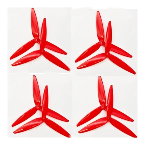 AYrMtH 2/4 Paare passend for 7X4X3 7040 Propeller 7 Zoll 3-Blatt, for Mark4 APEX 7 Zoll RC FPV Freestyle Drone Frame Kit(4Pairs 7040 Red) von AYrMtH