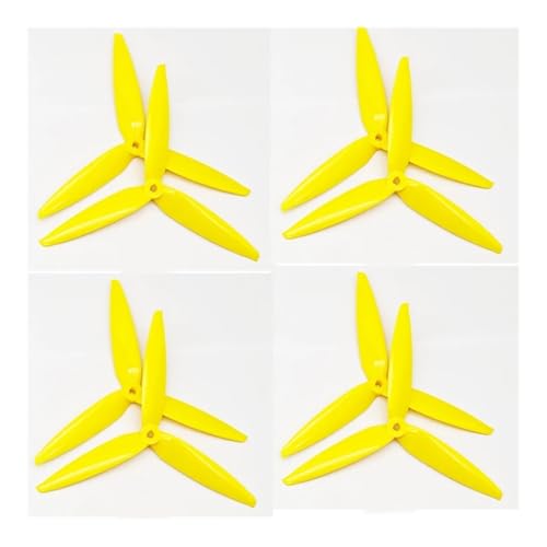 AYrMtH 2/4 Paare passend for 7X4X3 7040 Propeller 7 Zoll 3-Blatt, for Mark4 APEX 7 Zoll RC FPV Freestyle Drone Frame Kit(4Pairs 7040 Yellow) von AYrMtH