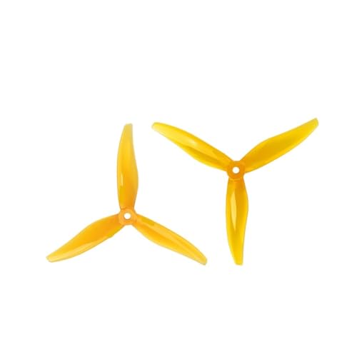 AYrMtH 2 Paar 5129 5mm Loch 3-Blatt-Propeller passend for 2306 2207 Motorpaddel FPV Racing RC Drone Quadcopter Zubehör(Yellow) von AYrMtH