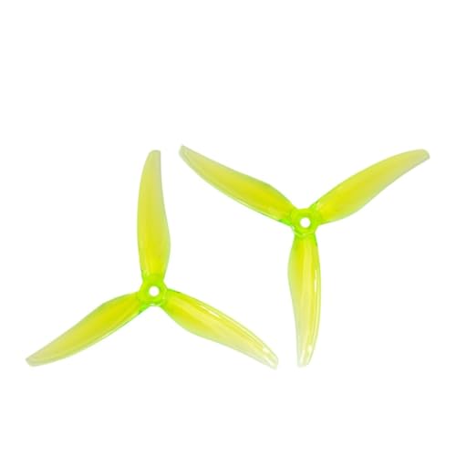 AYrMtH 2 Paare (2CW + 2CCW) passend for Gemfan Fury-5131.0 Propeller, 5 Zoll, 3-Blatt, CW CCW Propeller, FPV RC Drone Racing Quadcopter for 2306 2207 Motoren(2Pairs Yellow) von AYrMtH