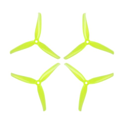 AYrMtH 20 stücke/10 Paar Fit for Nazgul F5 5 Zoll 3 Klinge/tri-Klinge Propeller Prop 5mm Montage Loch for FPV Drone Teil Fit for Nazgul DC5 ECO XL5(Crystal Yellow) von AYrMtH