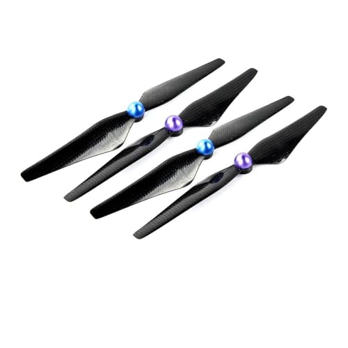 AYrMtH Passend for Phantom 3 Standard/Professional/Advanced Drone 4-teiliges Propellerblatt aus Kohlefaser, CW CCW, selbstsicherndes 9450-Blatt(Blue Purple) von AYrMtH