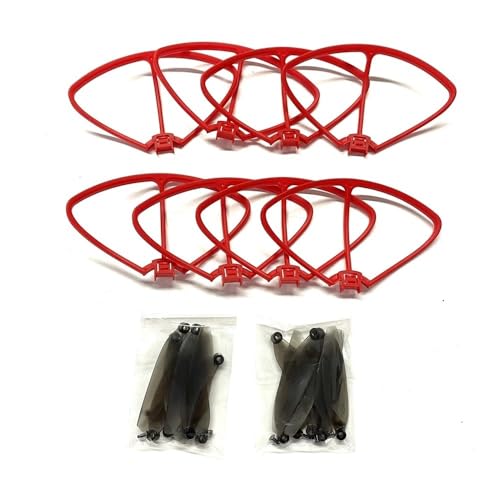 Passend for K12 MAX Drohnenteile, Karosserieabdeckung, Motoren, Arm, Propellerblätter, Teil, K12MAX RC Quadcopter Zubehörsatz(Red guard prop kit) von AYrMtH