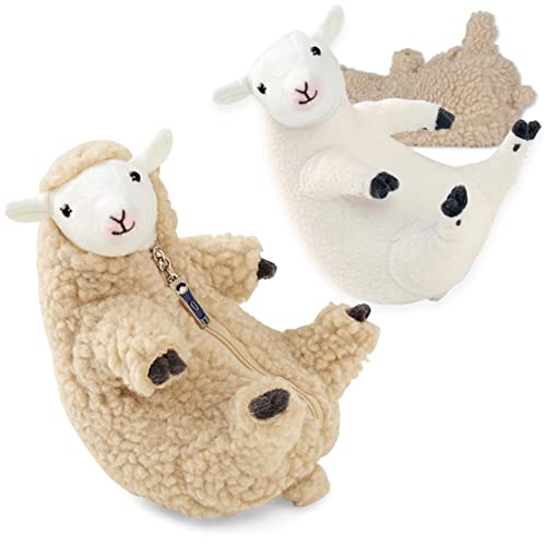 AZERISSO Gefüllte Rasierte Schafe Spielzeug Plüsch Lamm Puppe mit Reißverschluss Mantel Plushie Puppe von AZERISSO