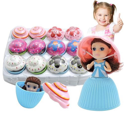 AZIDWERYQ 12pcs/Set Princess Dolls, Cupcake Princess Doll Spielzeug, Überraschung transformierender Duftkuchenpuppenspielzeug Lustiges Spiel für 3 Jahre alte Mädchen Cake Topper von AZIDWERYQ