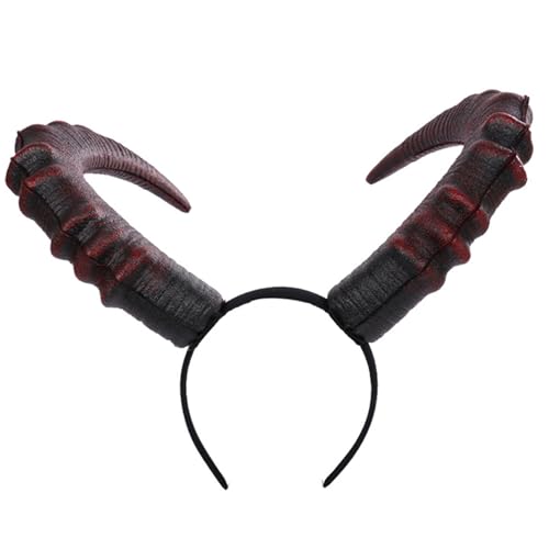 AZIDWERYQ Dämonhörner Stirnband Realistische Gothic Devil Hörner Stirnband mit abnehmbarer und verstellbarer leichter freier Größe PU für Cosplay, Halloween Devil AZIDWERYQ Dämonhörner Stirnband Realistische Gothic Devil Hörner Stirnband mit abnehmbarer und verstellbarer leichter freier Größe PU für Cosplay, Halloween Devil von AZIDWERYQ
