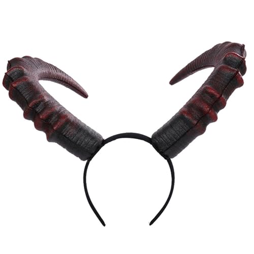 AZIDWERYQ Dämonhörner Stirnband Realistische gotische Teufelhörner Stirnband mit abnehmbarem und einstellbaren leichten freien Größe PU für Cosplay, Halloween Dämon AZIDWERYQ Dämonhörner Stirnband Realistische gotische Teufelhörner Stirnband mit abnehmbarem und einstellbaren leichten freien Größe PU für Cosplay, Halloween Dämon von AZIDWERYQ