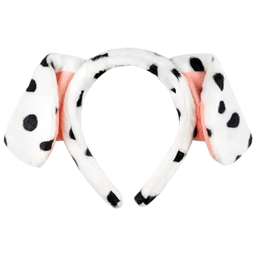 AZIDWERYQ Dalmatiner Ohren Stirnband, flauschiger Dalmatin -Stirnband, Welpenohren, elastischer Hund für erwachsene Kinder Welpen von AZIDWERYQ