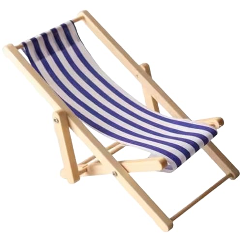 AZIDWERYQ Doll House Liege Miniatur Holzklapper Strandstuhl Mini Striped Chaise Longue Model zufälliger Farbpuppenhaus Longue -Stuhl von AZIDWERYQ