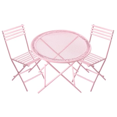 AZIDWERYQ Dollhouse Tisch und Stühle 3PCS/Set Realistic Alloy Bistro Set, lustiges DIY -Zubehör Miniatur -Puppenhauszubehör für Dollhouse Decor Kinder Geschenke Bistro Set von AZIDWERYQ