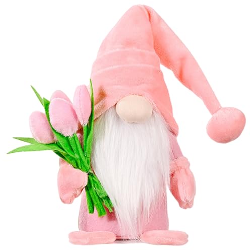 AZIDWERYQ Gefüllte GNOME süße gesichtslose Stoffngarme Plüschdekorationen mit Tulpen kreative Puppengeschenke Schlafzimmer Wohnzimmer Desktop Valentinstag Plüsch von AZIDWERYQ