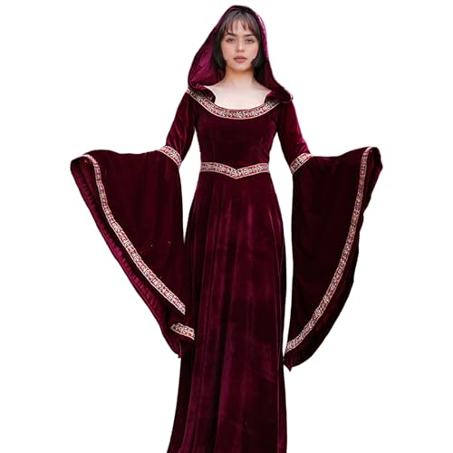 AZIDWERYQ Halloween Kostüm Frauen, mittelalterliche Frauen Red Riding Hood Cape Retro Court Vampire Witch Kostüm für Halloween -Party -Kostüme Erwachsener AZIDWERYQ Halloween Kostüm Frauen, mittelalterliche Frauen Red Riding Hood Cape Retro Court Vampire Witch Kostüm für Halloween -Party -Kostüme Erwachsener von AZIDWERYQ