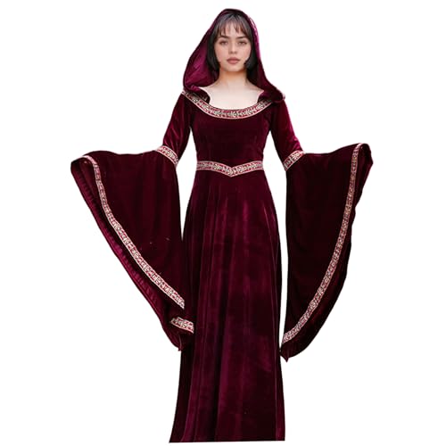 AZIDWERYQ Halloween Kostüm Frauen, mittelalterliche Frauen Red Riding Hood Cape Retro Court Vampire Witch Kostüm für Halloween Party M Kostüme Erwachsene AZIDWERYQ Halloween Kostüm Frauen, mittelalterliche Frauen Red Riding Hood Cape Retro Court Vampire Witch Kostüm für Halloween Party M Kostüme Erwachsene von AZIDWERYQ