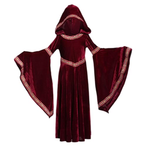 AZIDWERYQ Halloween Kostüm Frauen, mittelalterliche Frauen Red Riding Hood Cape Retro Court Vampire Witch Kostüm für Halloween Party l Cosplay AZIDWERYQ Halloween Kostüm Frauen, mittelalterliche Frauen Red Riding Hood Cape Retro Court Vampire Witch Kostüm für Halloween Party l Cosplay von AZIDWERYQ