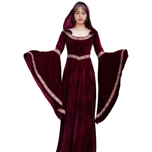AZIDWERYQ Halloween Kostüm Frauen, mittelalterliche Frauen Red Riding Hood Cape Retro Court Vampire Witch Kostüm für Halloween Party l Kostüme Erwachsener AZIDWERYQ Halloween Kostüm Frauen, mittelalterliche Frauen Red Riding Hood Cape Retro Court Vampire Witch Kostüm für Halloween Party l Kostüme Erwachsener von AZIDWERYQ