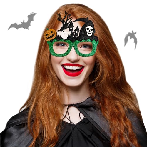 AZIDWERYQ Halloween -Sonnenbrille, Glitzer Sense Reaper Haunted House Brille Frames mit flexiblen Bein Halloween -Party -Gefälligkeiten für Cosplay- und Foto -Requisiten, grüne Party -Gefälligkeiten AZIDWERYQ Halloween -Sonnenbrille, Glitzer Sense Reaper Haunted House Brille Frames mit flexiblen Bein Halloween -Party -Gefälligkeiten für Cosplay- und Foto -Requisiten, grüne Party -Gefälligkeiten von AZIDWERYQ