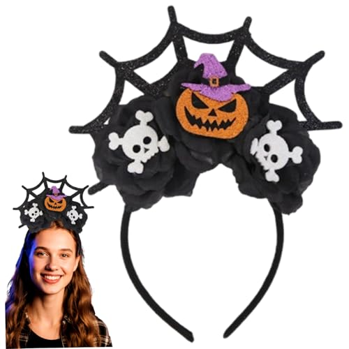 AZIDWERYQ Halloween Stirnband, Glitzer schwarzer Blumenkürbis -Spinnen -Web -Haarschleife, elastische Halloween -Haarzubehör für Cosplay- und Foto -Requisite -Accessoires AZIDWERYQ Halloween Stirnband, Glitzer schwarzer Blumenkürbis -Spinnen -Web -Haarschleife, elastische Halloween -Haarzubehör für Cosplay- und Foto -Requisite -Accessoires von AZIDWERYQ
