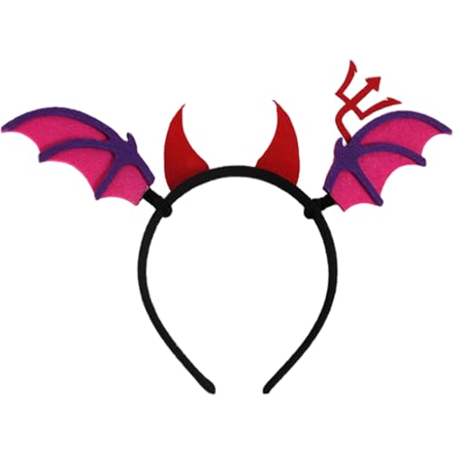 AZIDWERYQ Halloween Stirnband, fluoreszierende rote Hörnere und Fledermaus -Haarschleife, elastische Halloween -Haarzubehör für Cosplay- und Foto -Requisitenkostüme für Frauen AZIDWERYQ Halloween Stirnband, fluoreszierende rote Hörnere und Fledermaus -Haarschleife, elastische Halloween -Haarzubehör für Cosplay- und Foto -Requisitenkostüme für Frauen von AZIDWERYQ