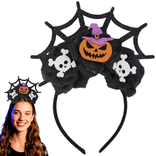 AZIDWERYQ Halloween Stirnband, glitzer schwarze Blumenkürbis -Spinnen -Web -Haarschleife, elastische Halloween -Haarzubehör für Cosplay- und Foto -Requisite -Kostüme für Frauen AZIDWERYQ Halloween Stirnband, glitzer schwarze Blumenkürbis -Spinnen -Web -Haarschleife, elastische Halloween -Haarzubehör für Cosplay- und Foto -Requisite -Kostüme für Frauen von AZIDWERYQ