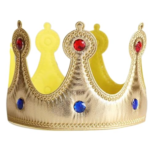 AZIDWERYQ King Crown, Party Gold Crown, Stoff zarte Königin -Geburtstags -Kronhut mit farbigem Stein für Kinder Geburtstagsfeier, Jubiläumsparty, Foto -Requisiten Goldkrone AZIDWERYQ King Crown, Party Gold Crown, Stoff zarte Königin -Geburtstags -Kronhut mit farbigem Stein für Kinder Geburtstagsfeier, Jubiläumsparty, Foto -Requisiten Goldkrone von AZIDWERYQ