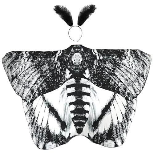 AZIDWERYQ Motten Kostüm lebensee Mottenflügel mit Federn Stirnband Schmetterling Cape Halloween Kostüme für Frauen Männer Schmetterling Kostüm AZIDWERYQ Motten Kostüm lebensee Mottenflügel mit Federn Stirnband Schmetterling Cape Halloween Kostüme für Frauen Männer Schmetterling Kostüm von AZIDWERYQ