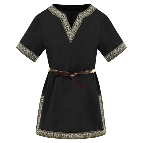 AZIDWERYQ Renaissance -Kostüm Männer, kurzärmelige mittelalterliche Tunika mit Druckgrenze, mittelalterliches Hemd mit Gürtel, Herren -Renaissance -Hemd für Kleiderpartys, m AZIDWERYQ Renaissance -Kostüm Männer, kurzärmelige mittelalterliche Tunika mit Druckgrenze, mittelalterliches Hemd mit Gürtel, Herren -Renaissance -Hemd für Kleiderpartys, m von AZIDWERYQ