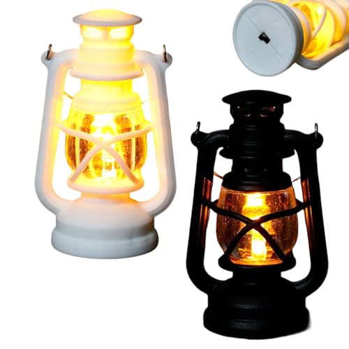 Puppenhaus-Beleuchtung, klein, Retro, leuchtende Öllampe, Puppenhaus-Miniaturen, kreative Lichter, batteriebetrieben für Zubehör, Puppenhaus-Zubehör, 2 Stück Puppenhaus-Beleuchtung, klein, Retro, leuchtende Öllampe, Puppenhaus-Miniaturen, kreative Lichter, batteriebetrieben für Zubehör, Puppenhaus-Zubehör, 2 Stück von AZIDWERYQ