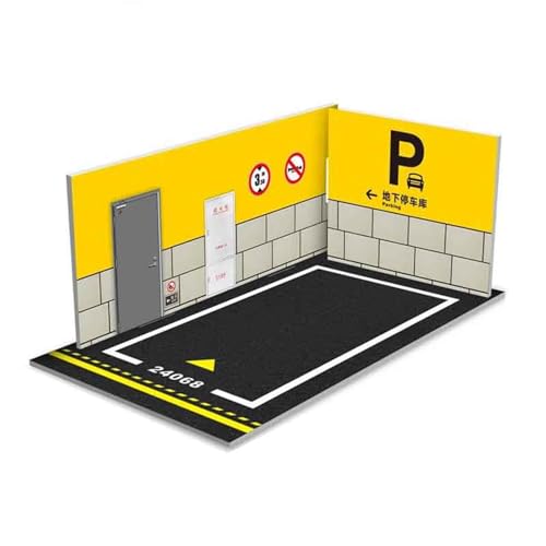 AZIKEN Auto Garage Vitrine mit 1:24 Maßstab Diorama Auto Garage Modell Auto Parkplatz Hintergrund Display Szene Modell Spielzeug (Color : 2) von AZIKEN
