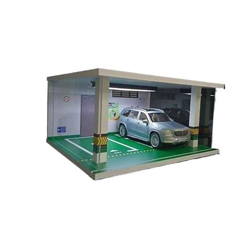 AZIKEN Auto Garage Vitrine mit 1:24 Parkplatzmodell dreidimensionale Simulation Doppelparkhaus Vitrine Automodell Aufbewahrungsbox (Color : 124-2L (with Acrylic)) von AZIKEN