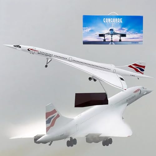 AZIZAT 1:125 Maßstab Air France Concorde Flugzeug Modell Diecast Jet Modell Flugzeug Druckguss Modell Flugzeug Harz für Sammlung Geschenk,British Airways Concorde von AZIZAT