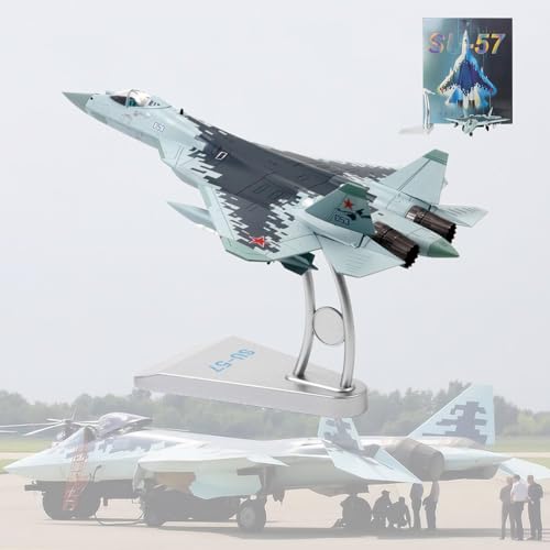 AZIZAT 10.8" 1:72 Pre-Build Modell Kits SU-57 Russische Kampfflugzeug Legierung Modell Jet Flugzeug Modus Diecast Display Modell Flugzeug für Sammlung oder Geschenk von AZIZAT