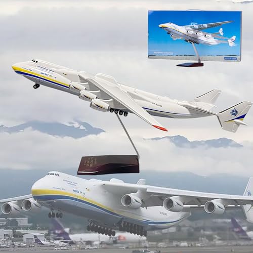 AZIZAT 16,5" 1: 200 Maßstab Antonov AN-225 Modell Jet Große Modelle Flugzeug Modell Collectibles Harz Diecast Transport Flugzeug Modell für Sammlung Geschenk von AZIZAT