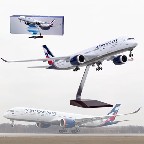 AZIZAT 18,5" 1: 135 Maßstab Modell Jet Modelle Flugzeug Russische A350-900 Flugzeug Modell Diecast Collectibles Harz Flugzeug Modell für Sammlung oder Geschenk,Ordinary von AZIZAT