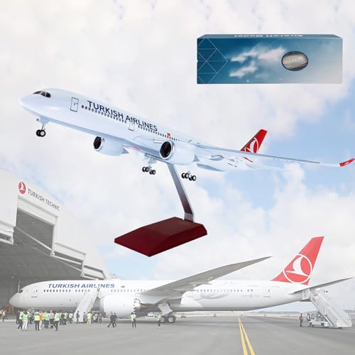 AZIZAT 18,5" 1:135-Scale Modell Jet Modell Flugzeug Türkische A350-900 Collectibles Display Druckguss Modell Flugzeug Harz für Sammlung Geschenk Ornament von AZIZAT