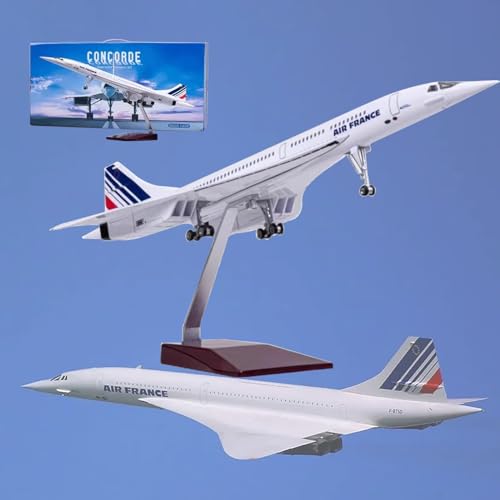 AZIZAT 19,7 "1:125 Concorde-Modell Air France Flugzeugmodell Jet vorgebautes Harz-Diecast-Flugzeugmodell für Sammlerstücke Geburtstagsgeschenke,Air France von AZIZAT