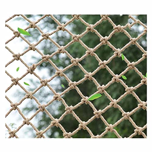 AZMINI Kletternetz für Spielplatz Kindersicherheitsnetz Hanfseilnetz 8mm Hochleistungs-Frachtnetz LKW-Anhängernetz Balkonzaun Außenterrassendekoration(2x2m) von AZMINI