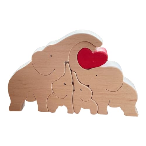 Wooden Name Puzzles, Elephant Family Handmade Name Puzzle, Desk Decor Wooden Puzzle, Name Game with No Burrs, Unique Puzzle Table Centerpiece for Workplaces and Homes Decoration von AZOOB