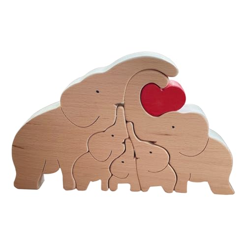 Wooden Name Puzzles, Elephant Family Handmade Name Puzzle, Desk Decor Wooden Puzzle, Name Game with No Burrs, Unique Puzzle Table Centerpiece for Workplaces and Homes Decoration von AZOOB