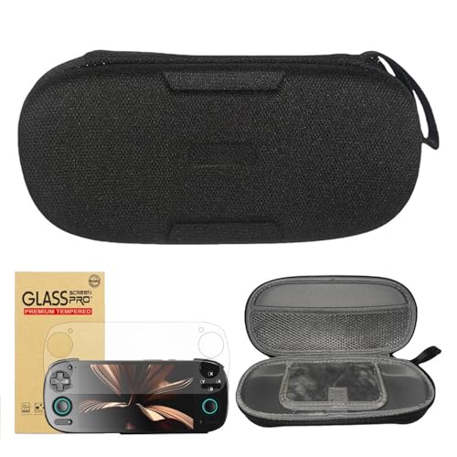 AZURAOKEY Kompatibel mit Retroids Pocket 5 Zubehör, 2-in-1-Set, tragbare, stoßfeste Hartschalen-Tragetasche, Reise-Aufbewahrungstasche mit gehärtetem Film von AZURAOKEY
