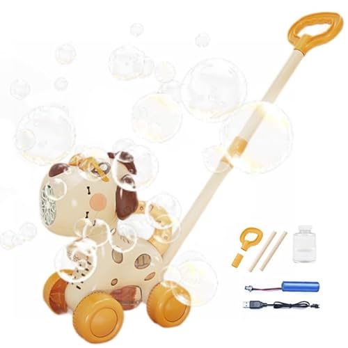 AZURAOKEY Seifenblasenmaschine, Bubble-Mower Rasenmäher, Wiederaufladbar Seifenblasenpistole Hund mit 10 Beuteln Seifenblasenflüssigkeit, Bubble Spaß bei Kinderpartys & Geburtstagen von AZURAOKEY