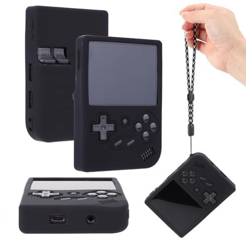 AZURAOKEY Silikon-Schutzhülle für RG35XX/RG35XX Plus Handheld-Spielekonsole, weiche Hülle kompatibel mit RG35XX/RG35XX Plus, Silikonhülle mit Umhängeband, Aufbewahrung, Staubschutzhülle (nur Hülle) von AZURAOKEY