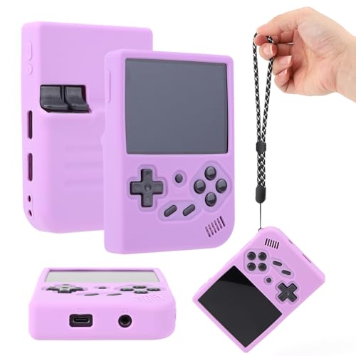 AZURAOKEY Silikon-Schutzhülle für RG35XX/RG35XX Plus Handheld-Spielekonsole, weiche Hülle kompatibel mit RG35XX/RG35XX Plus, Silikonhülle mit Umhängeband, Aufbewahrung, Staubschutzhülle (nur Hülle) von AZURAOKEY