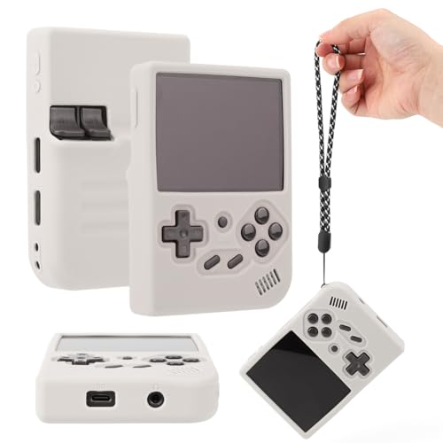 AZURAOKEY Silikon-Schutzhülle für RG35XX/RG35XX Plus Handheld-Spielekonsole, weiche Hülle kompatibel mit RG35XX/RG35XX Plus, Silikonhülle mit Umhängeband, Aufbewahrung, Staubschutzhülle (nur Hülle) von AZURAOKEY